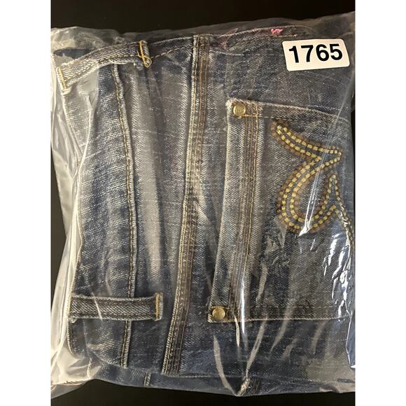 Rocawear Vintage Jeans Womens 11 32X32 Blue Bootcut Stretch Embroidered Street - Picture 14 of 14